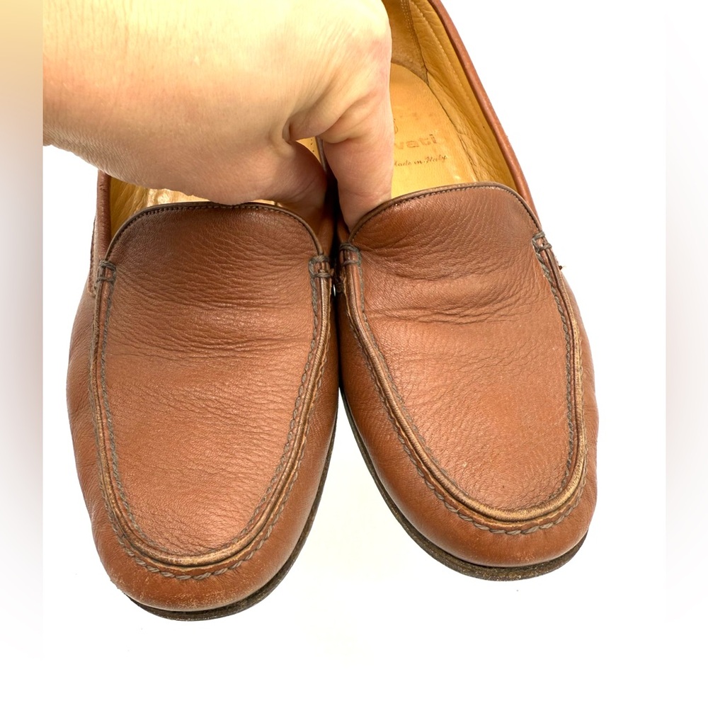Gravati Loafers Hand Made Italian Light Brown Leather Womens Size 9 - Picture 9 of 9